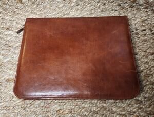 NEW! WILSON's ZIPPER PEBBLE BROWN PELLE STUDIO WORK BUSINESS PORTFOLIO